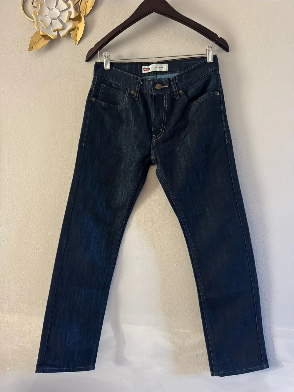 Levi's Men’s Slim Straight Dark Blue Jeans